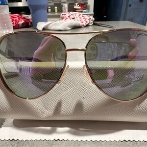 Michael Kors Rose Gold Aviator Sunglasses